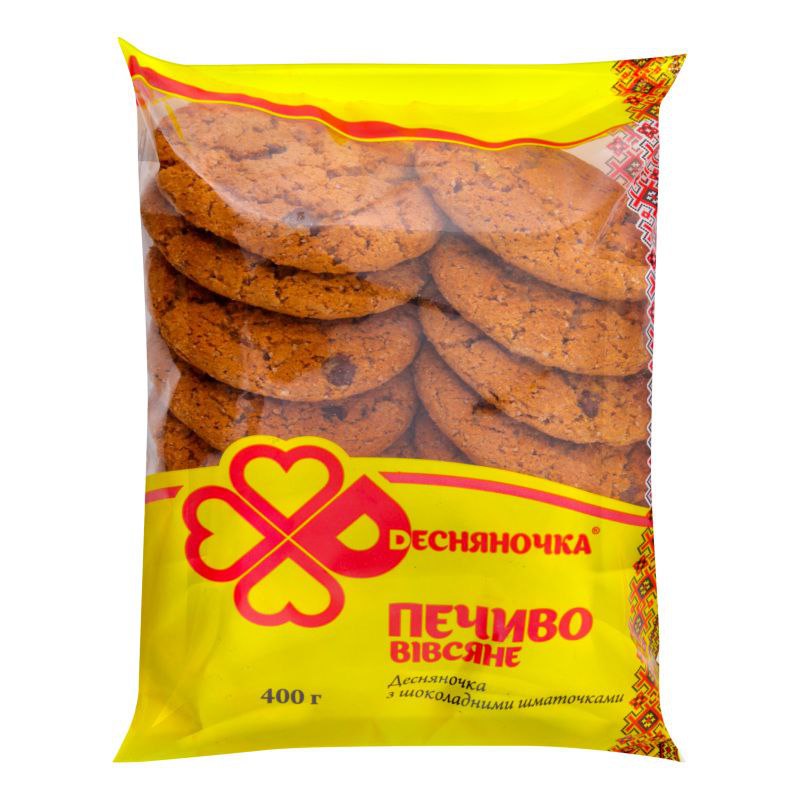 Печиво вівсяне з шоколадом Десняночка 400г